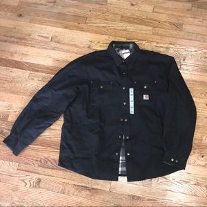 Carhartt flannel lined button up work shirt 2XL